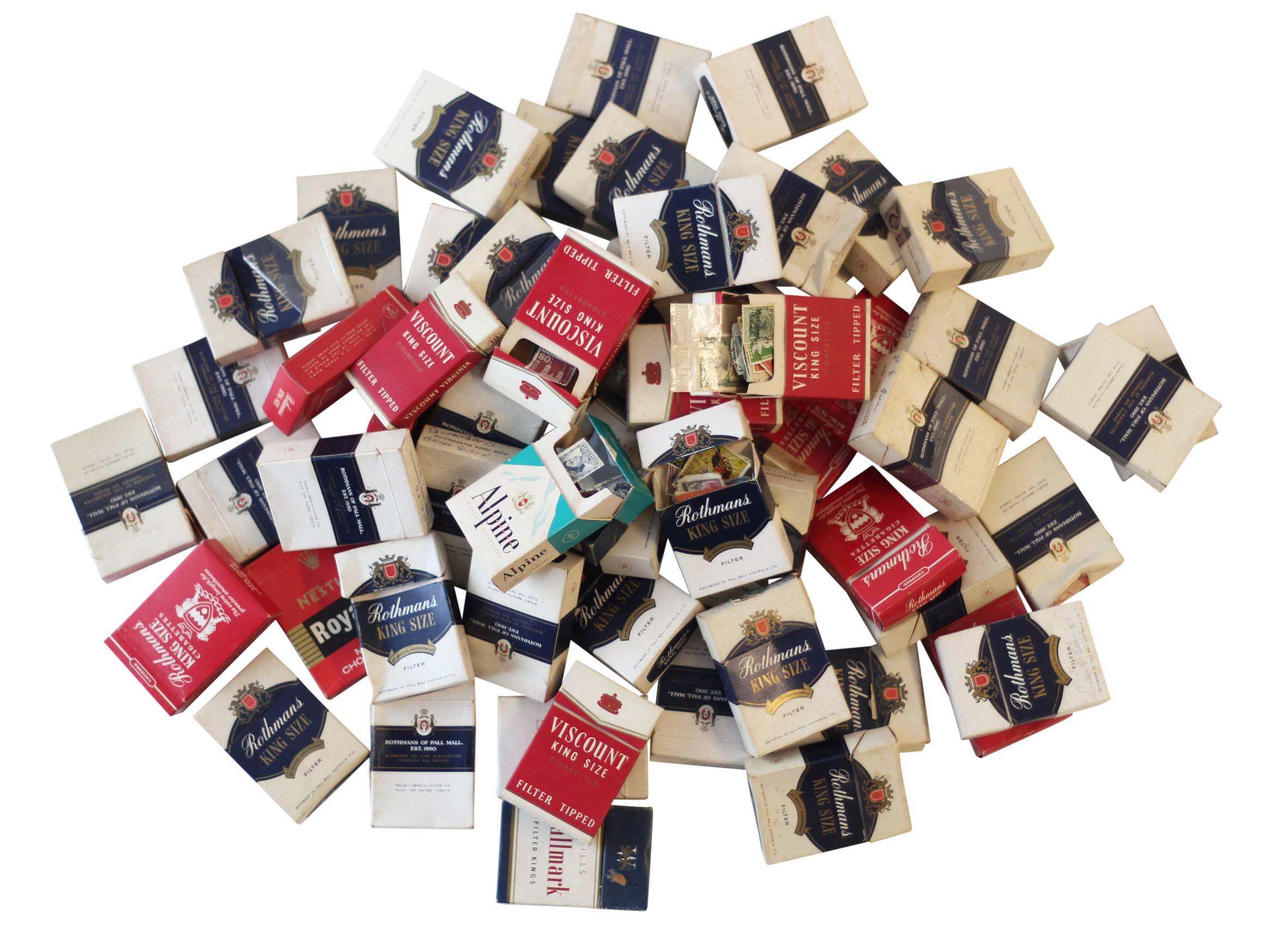 Cigarette packets, Accumulation