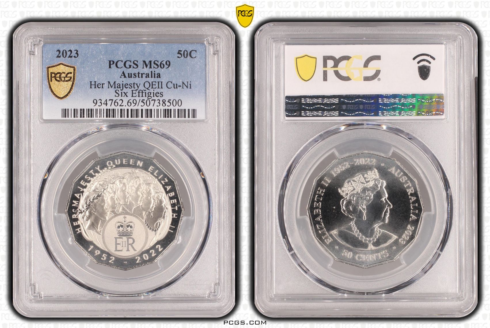 Her Majesty QEII Cu-Ni, Fifty Cent, 2023, PCGS MS69