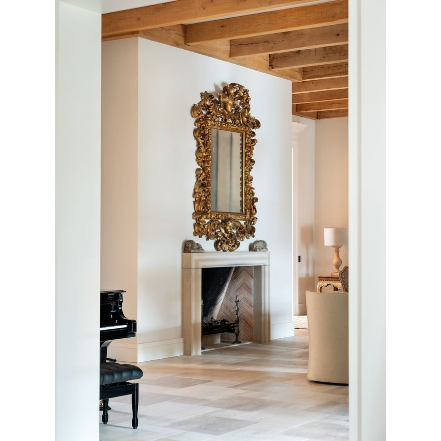 Antique Italian hand carved giltwood mirror