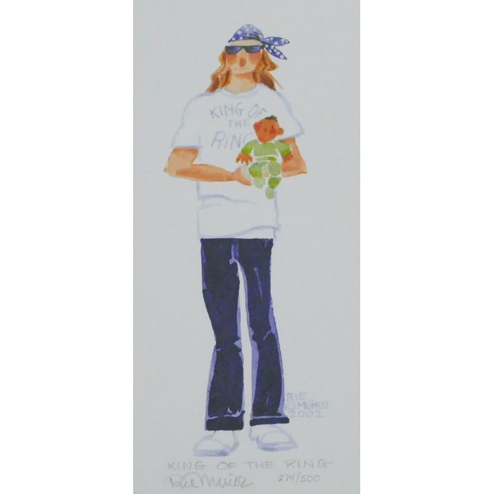 Rie Munoz "King of the Ring" 2002 Signed Print 10.75" x 6.75" Sheet.