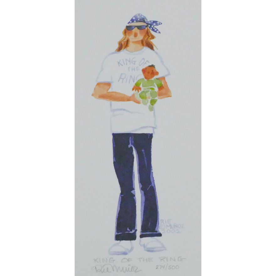 Rie Munoz "King of the Ring" 2002 Signed Print 10.75" x 6.75" Sheet.