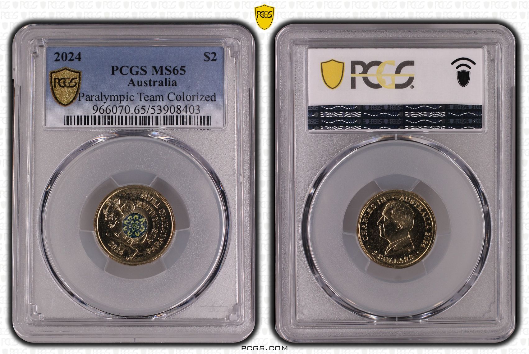 Paralympic Team Colourised, Two Dollar, 2024, PCGS MS65