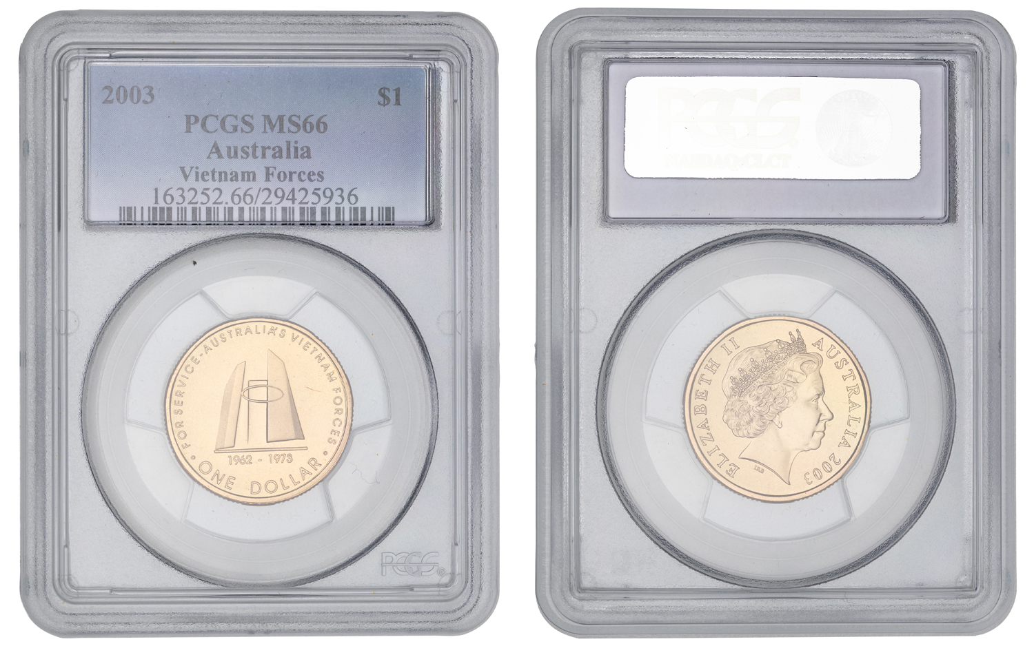 Elizabeth II, Vietnam Forces, One Dollar, 2003, PCGS MS66