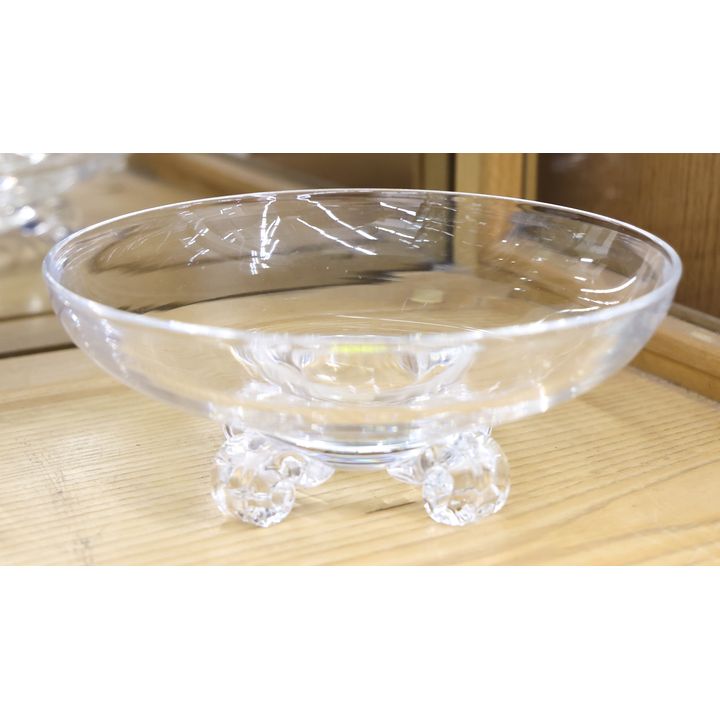 Steuben Crystal Scrolled Footed Bowl 8''