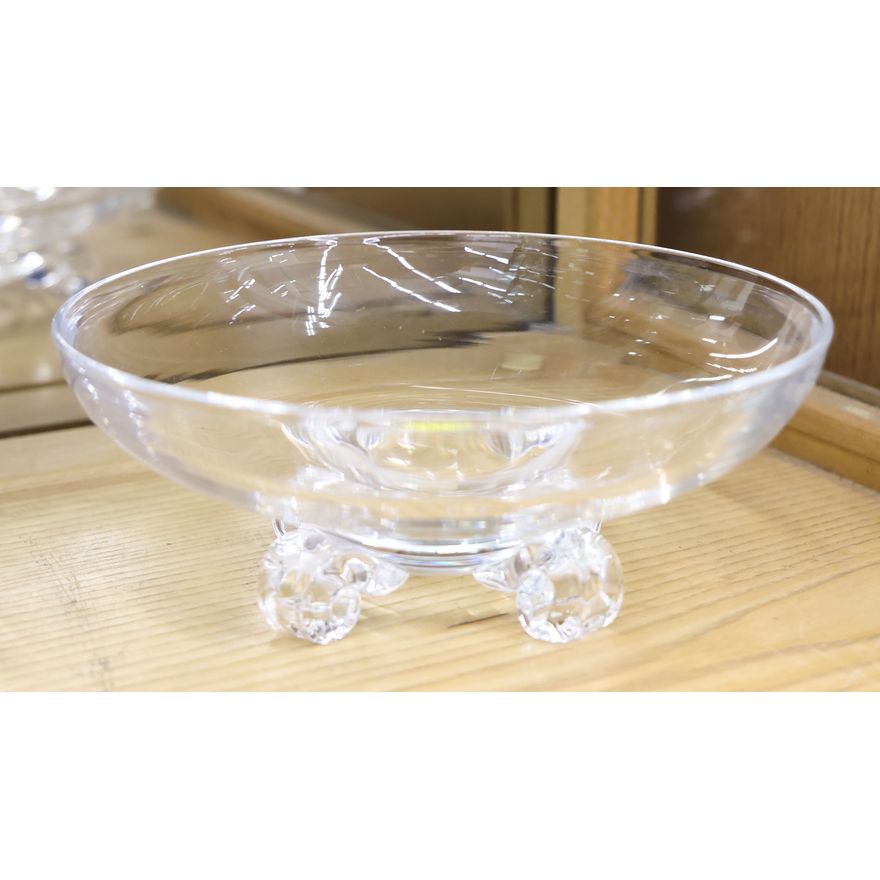 Steuben Crystal Scrolled Footed Bowl 8''