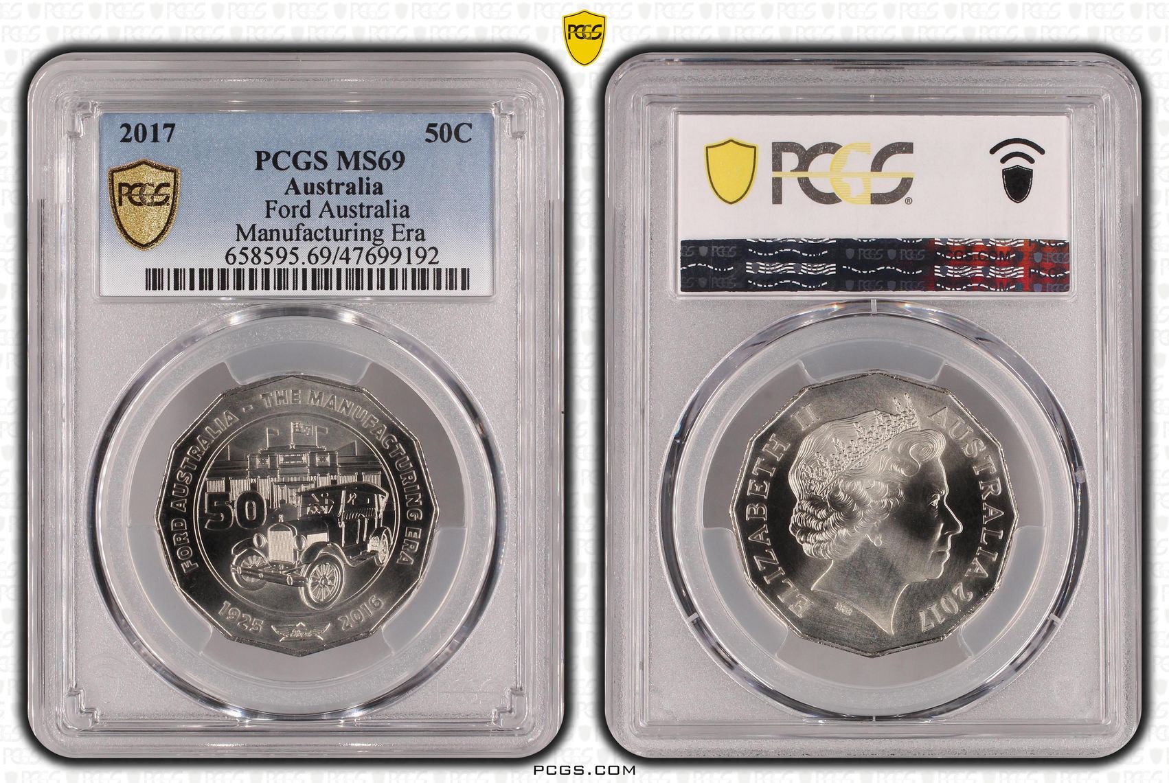 Ford Australia - Manufacturing Era , Fifty Cent, 2017, PCGS MS69