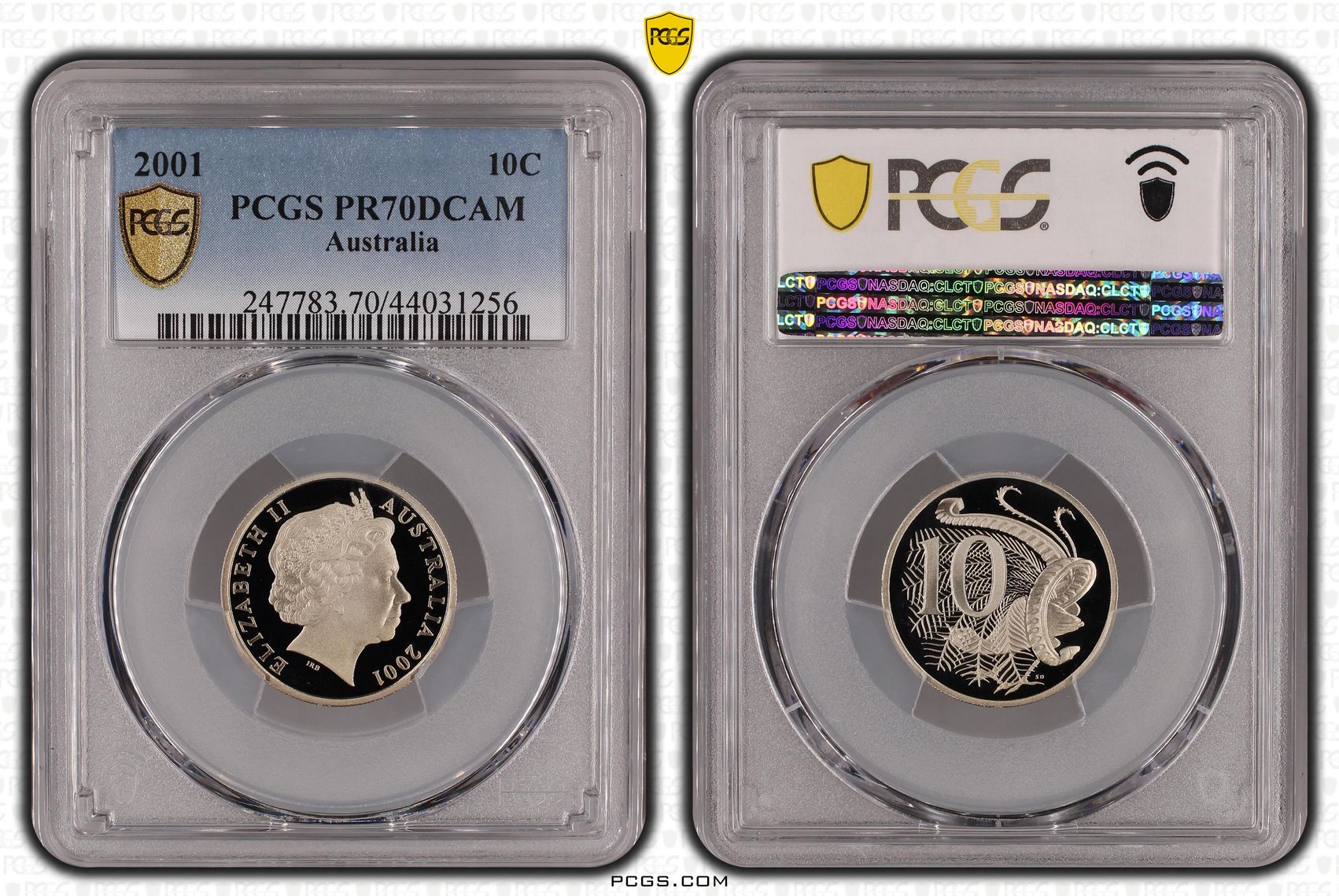 2001 Australia Ten Cent, 10c PCGS - PR70DCAM POP 70/0 -256