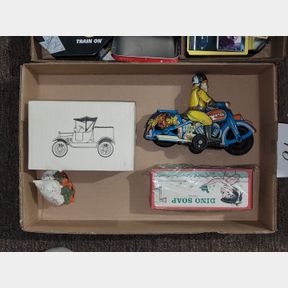 Sinclair Dinousar Soap, Metal Motorcycle and ERTL Bank