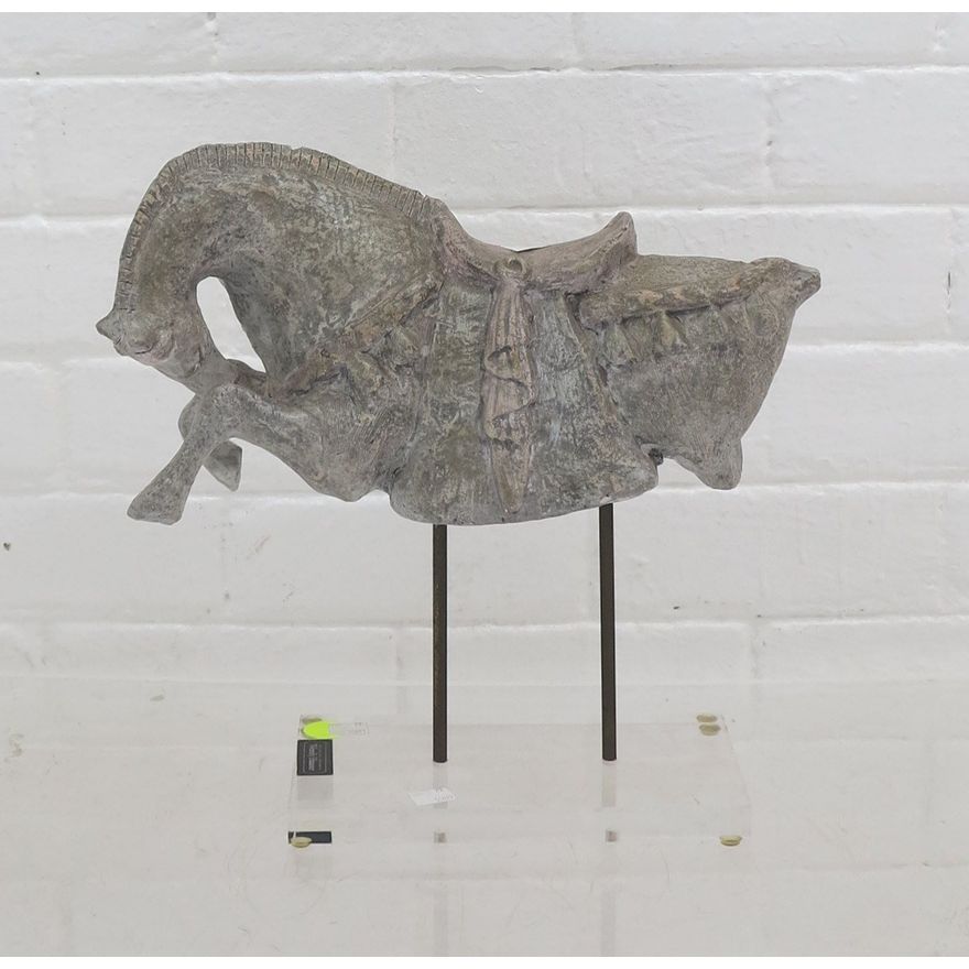 WENDY HAUSER CERAMIC HORSE ON STAND