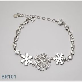 STERLING SILVER 'SNOWFLAKE' BRACELET - 51543/251