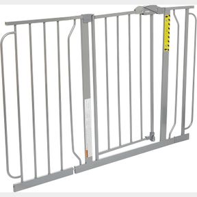 REGALO EASY STEP 49-INCH EXTRA WIDE BABY GATE, INCLUDES 4-INCH AND 12-INCH EXTENSION KIT, 4 PACK OF PRESSURE MOUNT KIT
