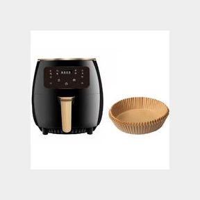 6L Digital Roaster Air Fryer with Paper Liners Black |
