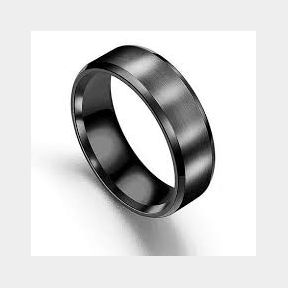 8mm Titanium Plated Stainless Steel Ring - Black - Z 1/2 - Bar 9901042904633 - 51748/19915 SN B2 (S7)