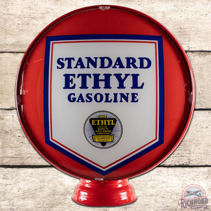 Standard Ethyl Gasoline 15" Single Lens w/ Metal Gas Pump Globe Body