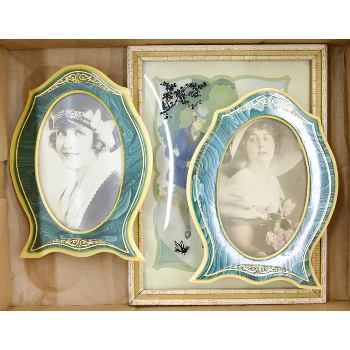 Box 3pc Old Portraits Etc.