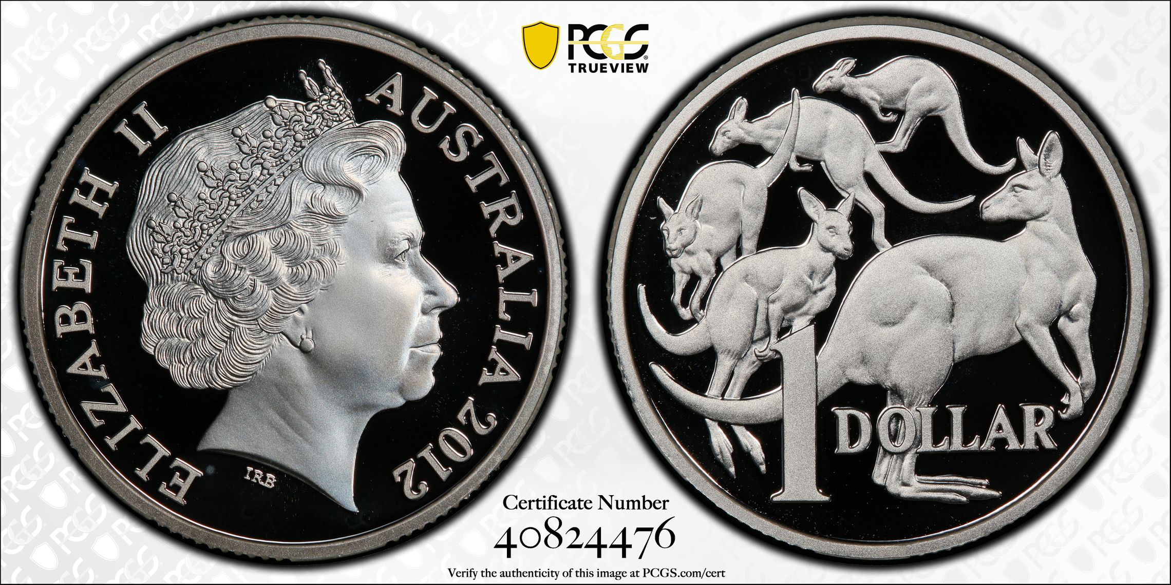 387 · 2012 Australia One Dollar, $1 Silver  PCGS - PR69DCAM POP 6/0 -476