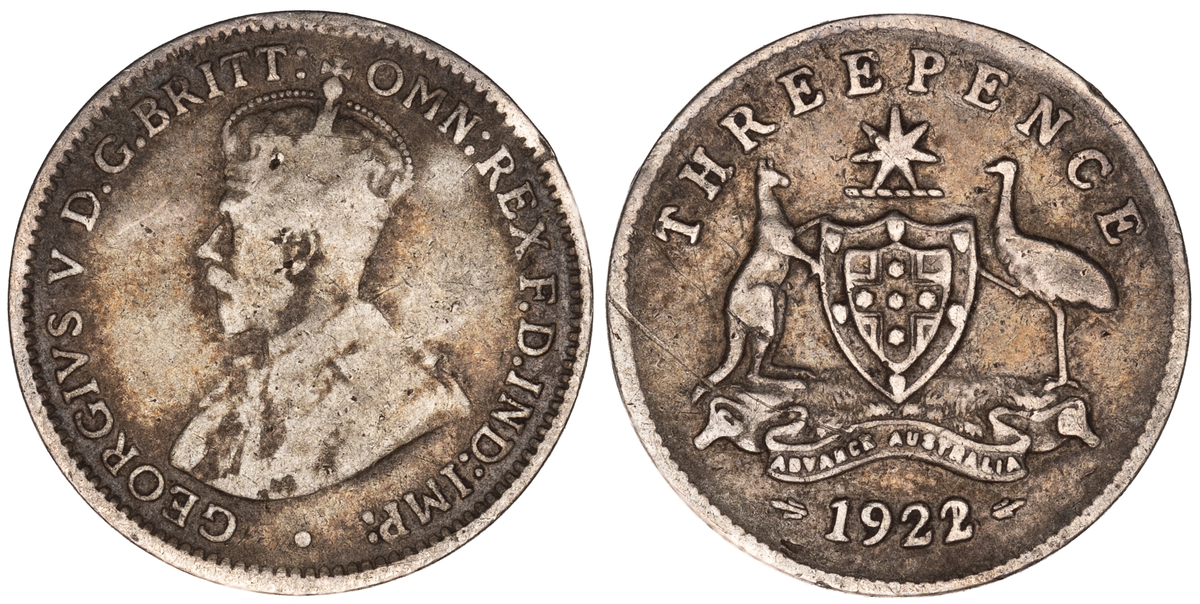 George V, Threepence , 1922/1, G