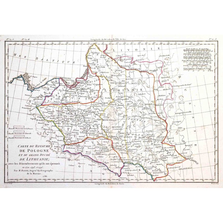 Rigobert Bonne | Carte du Royaume de Pologne et du Grand Duché de Lithuanie…