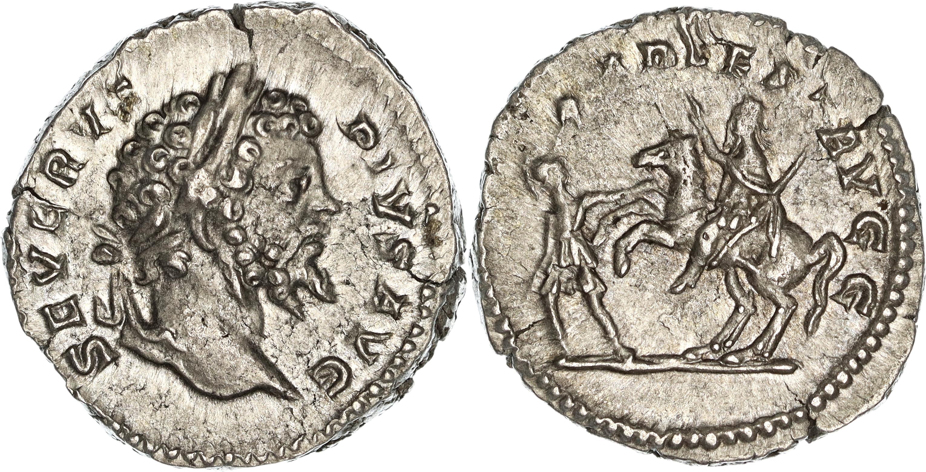 Roman Empire, Septimius Severus, Silver Denarius, 202 AD, VF