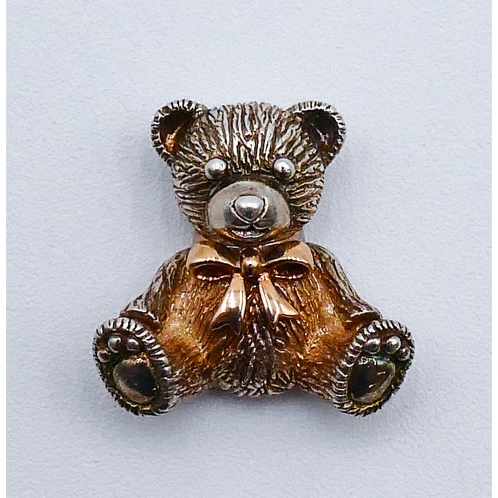 Designer Sterling 18k Bear Pendant 20mm - 5.1 Grams, dated 2004