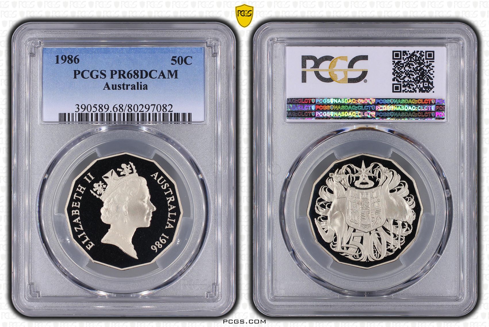 , Fifty Cent, 1986, PCGS PR68DCAM