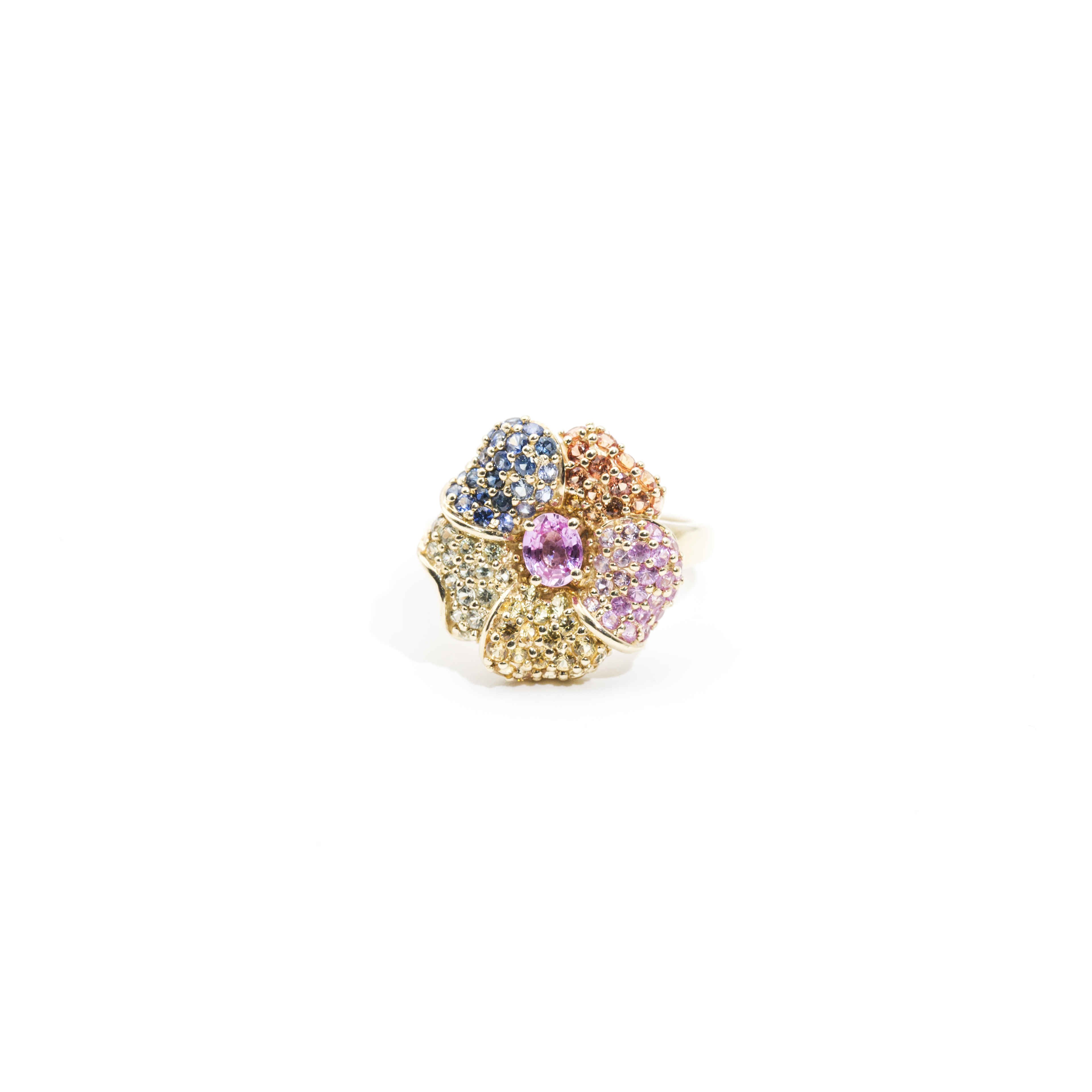 499. · 9ct Gold Sapphire & Colour Gemstone  Ring 5.8g