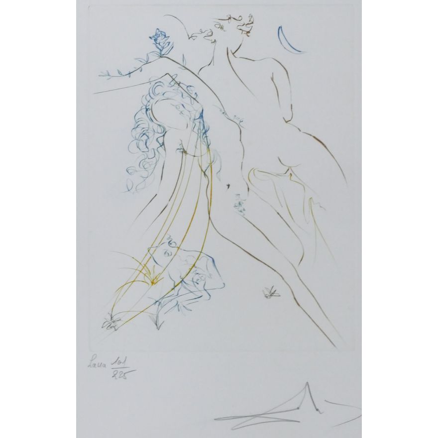 Salvador Dali ''Innocent Sleep'' 1974 Color Engraving