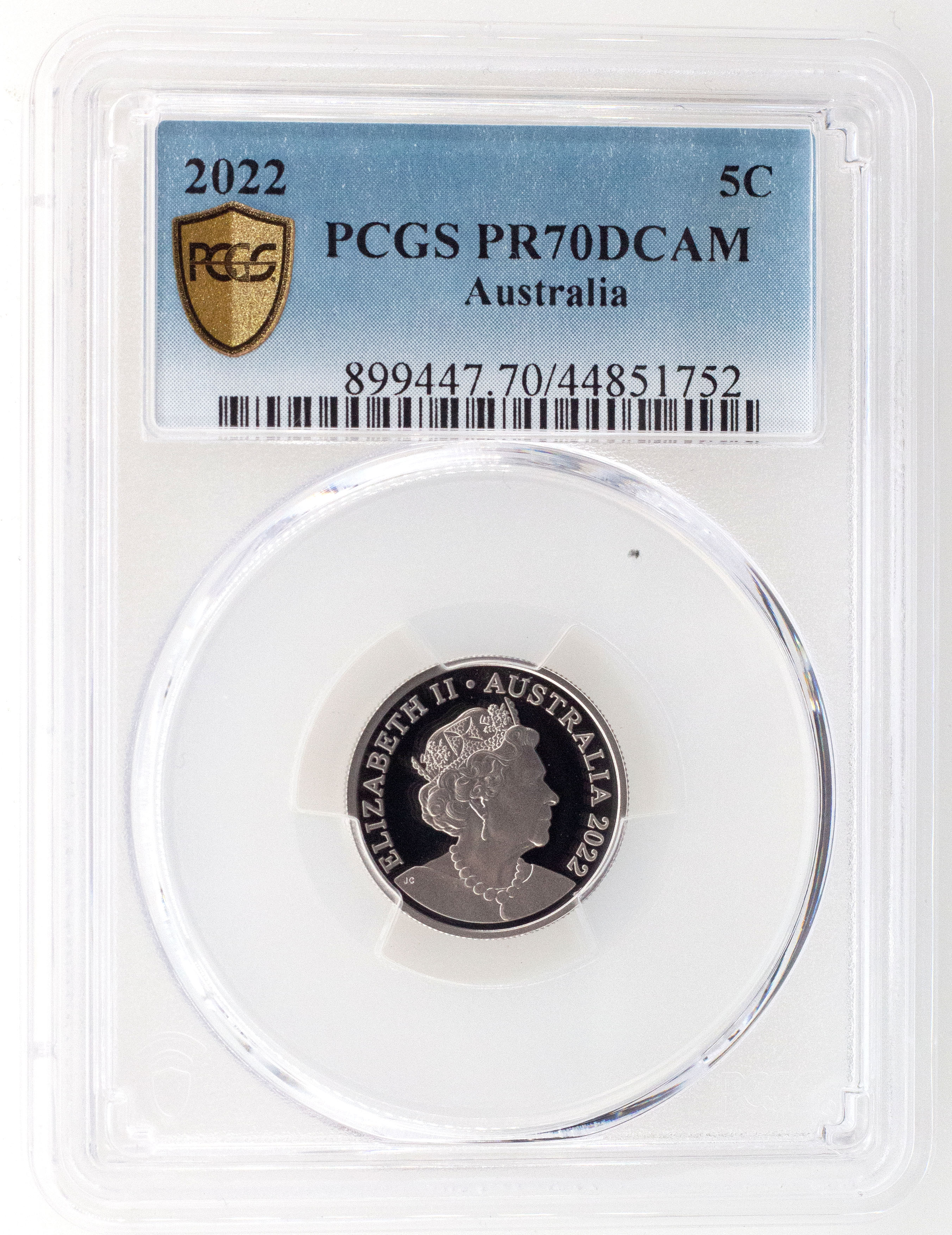 2022 Australia Five Cent, 5c PCGS - PR70DCAM POP 113/0 -752