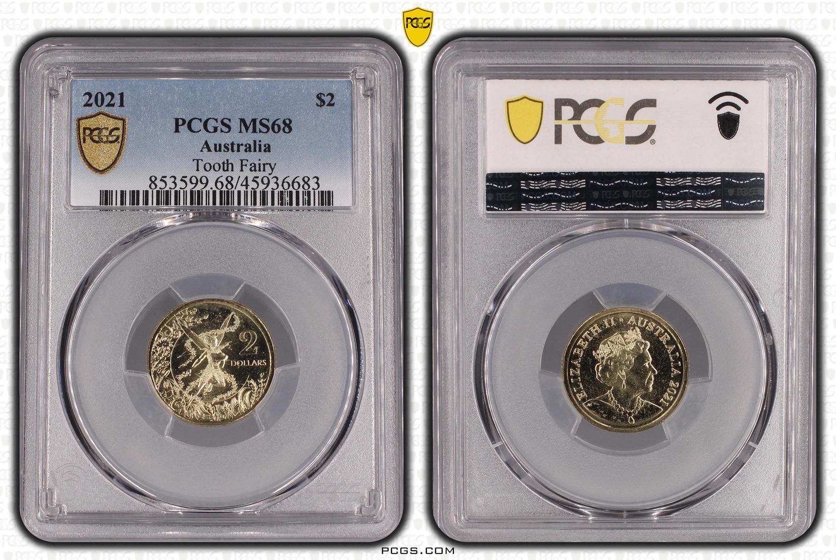 2021 Australia Two Dollar, $2 Tooth Fairy PCGS - MS68 -683