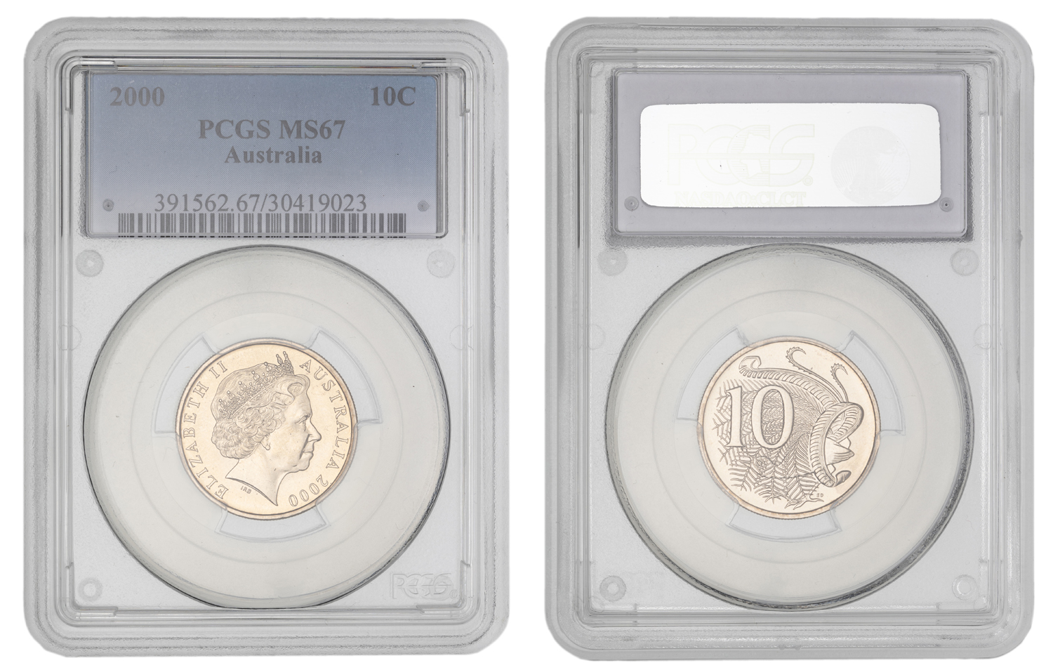 Elizabeth II, Ten Cent, 2000, PCGS MS67