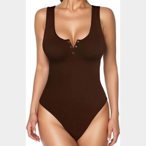 POPILUSH SHAPEWEAR BODYSUITS FOR WOMEN TUMMY CONTROL GOING OUT TOPS BUTTON DOWN BODY SUIT CASUAL SLEEVELESS THONG TANK TOP