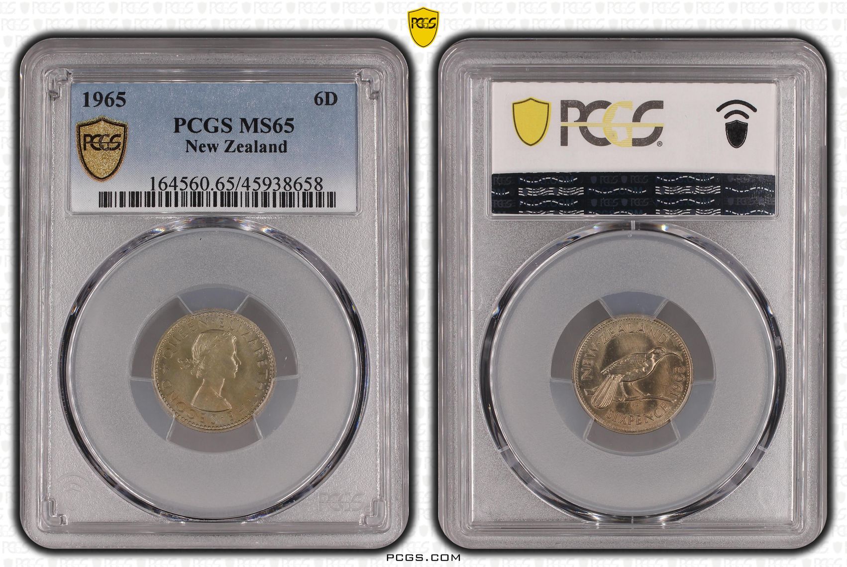 1965 New Zealand Sixpence PCGS - MS65 -658