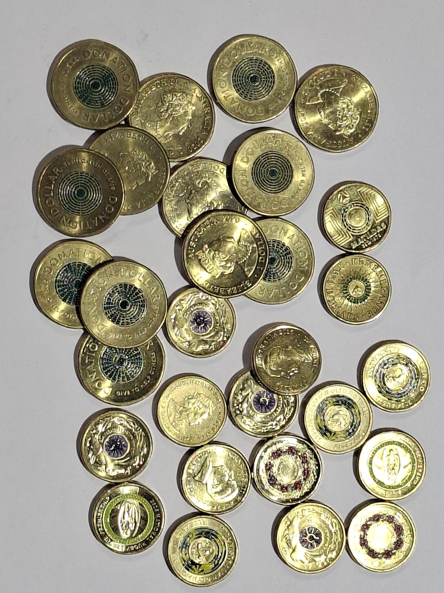 Australian $1 And $2 Coloured Coins