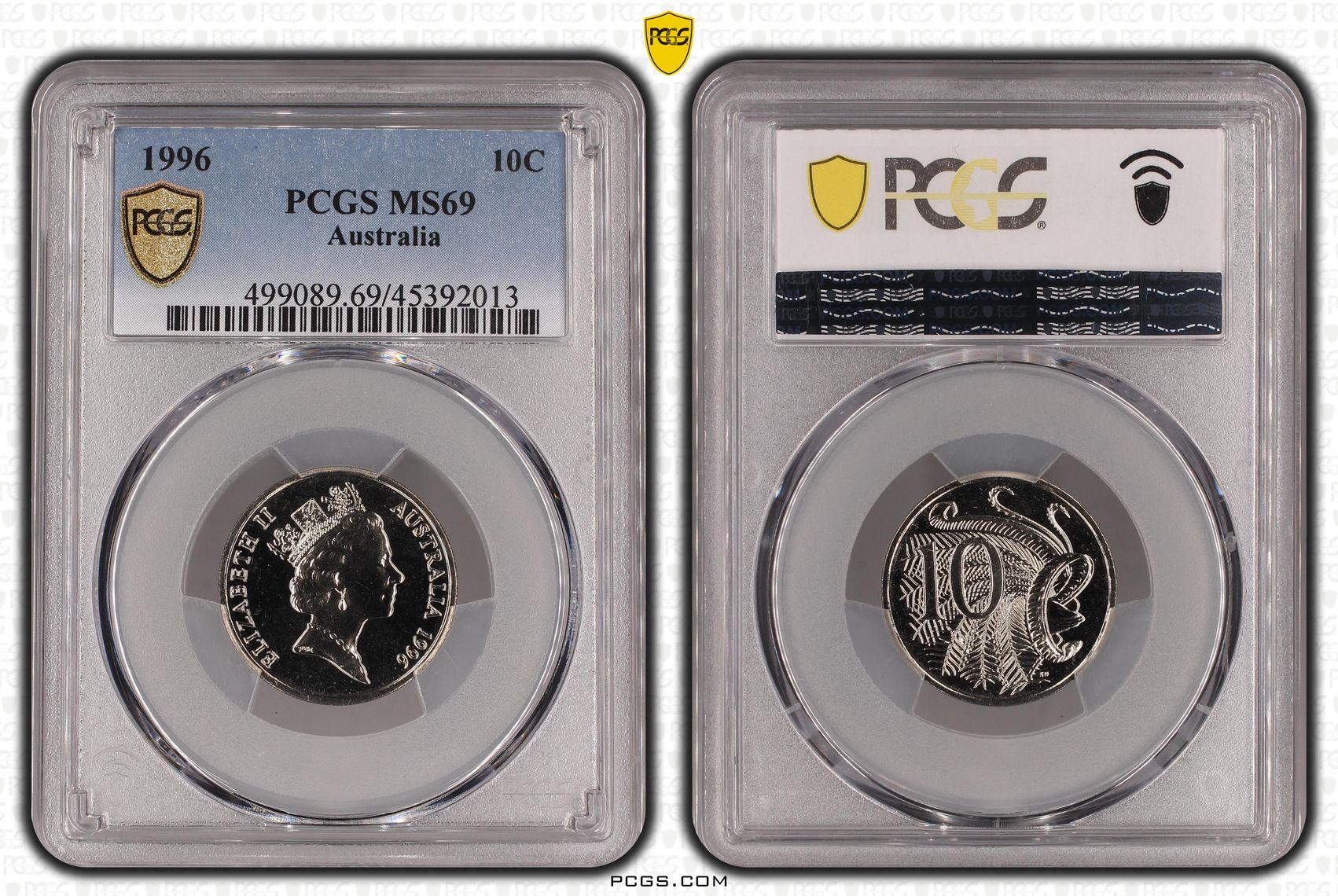POP 4/0, Ten Cent, 1996, PCGS MS69