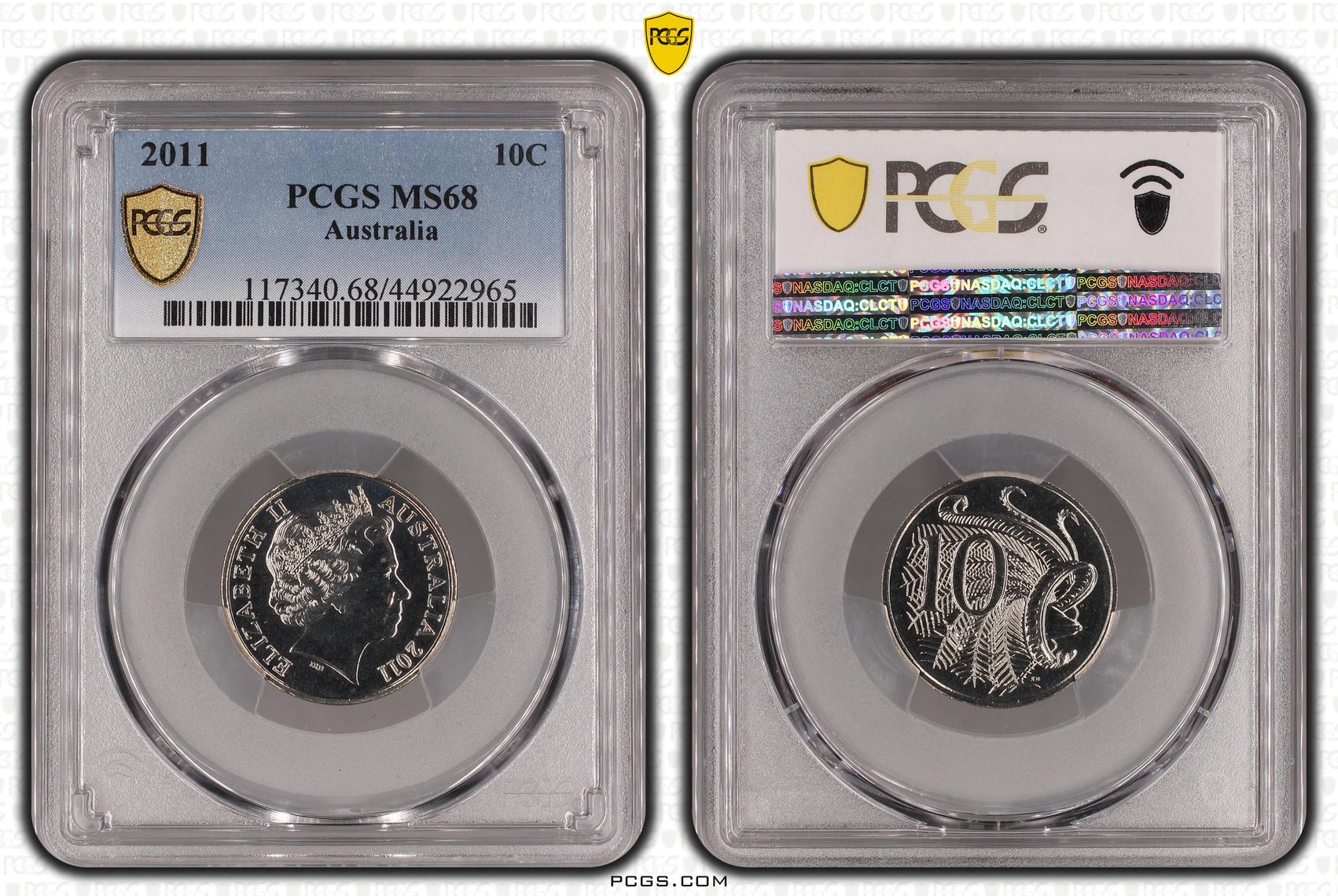 2011 Australia Ten Cent, 10c PCGS - MS68 POP 3/0 -965