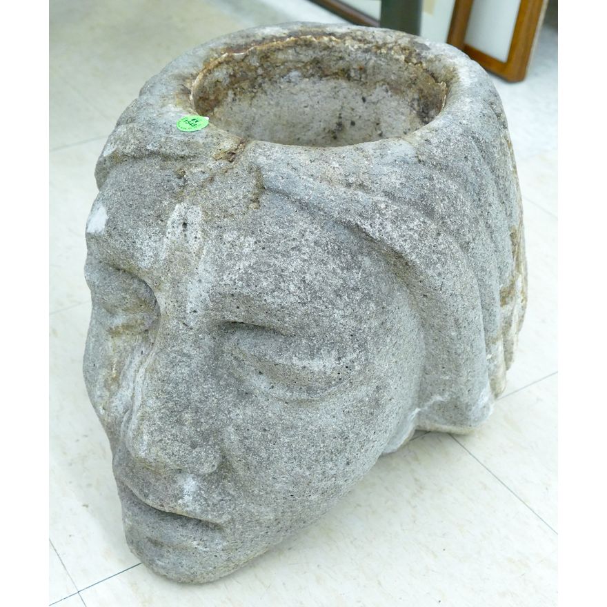 Concrete Native Woman Head Sculptural Planter 11''x14''