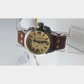 TW STEEL BROWN STRAP CREAM FACE - DTAE AND CHRONOGRAPH FUNCTION - 51624/69
