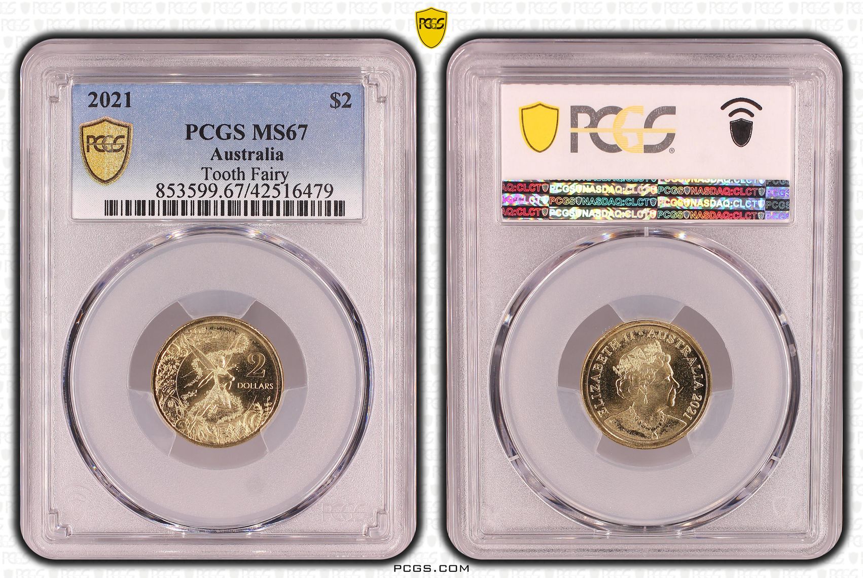 2021 Australia Two Dollar, $2 Tooth Fairy PCGS - MS67 -479