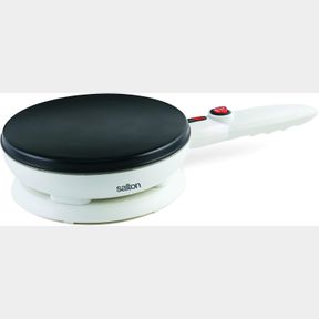 SALTON CORDLESS CREPE & TORTILLA MAKER | BONUS BATTER DISH & SPATULA | NON-STICK COOKING SURFACE | AUTOMATIC TEMPERATURE CONTROL |