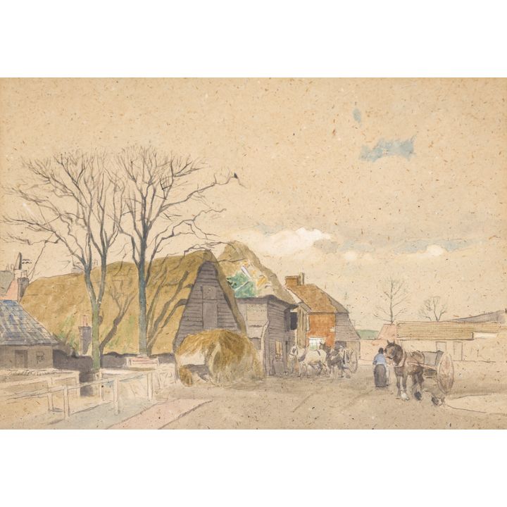 James Kerr Lawson ''Winter in Kent'' Watercolor