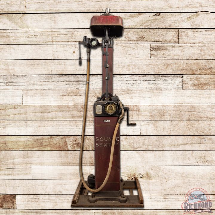 RARE NOS Bowser Square Sentry Model #97 Curb Side Pump w/ Shipping Base