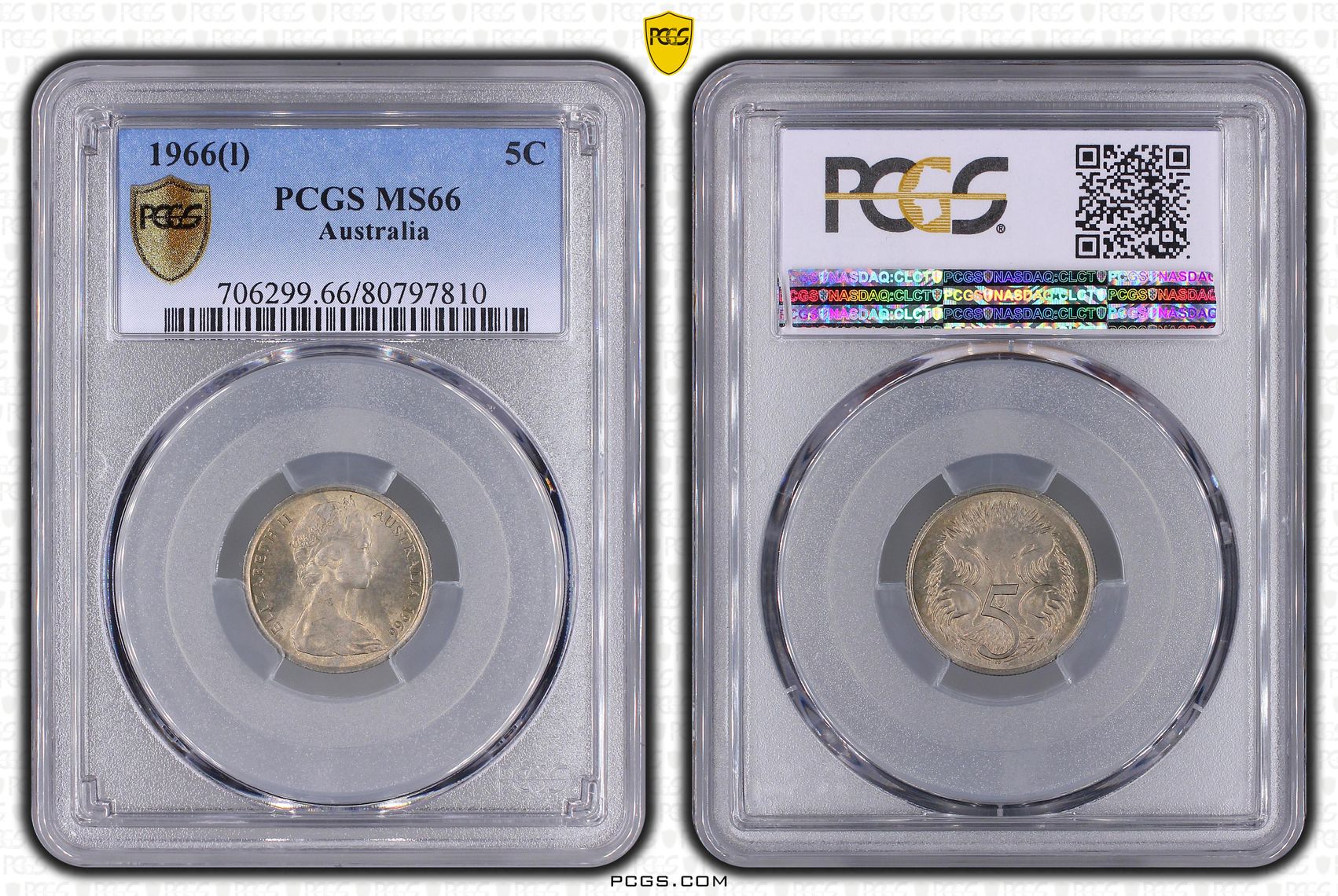 Five Cent, 1966(L), PCGS MS 66