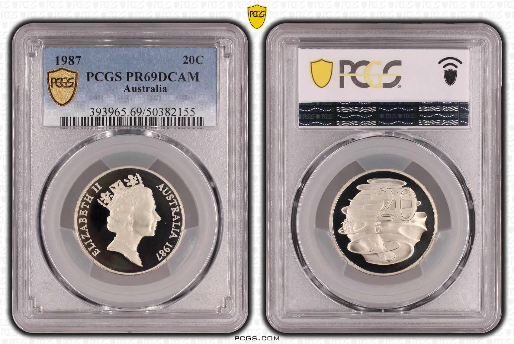 Twenty Cent, 1987, PCGS PR69DCAM