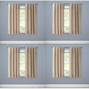 (4) ROOM ESSENTIALS CURTAIN PANEL HEATHERED TAN 62"