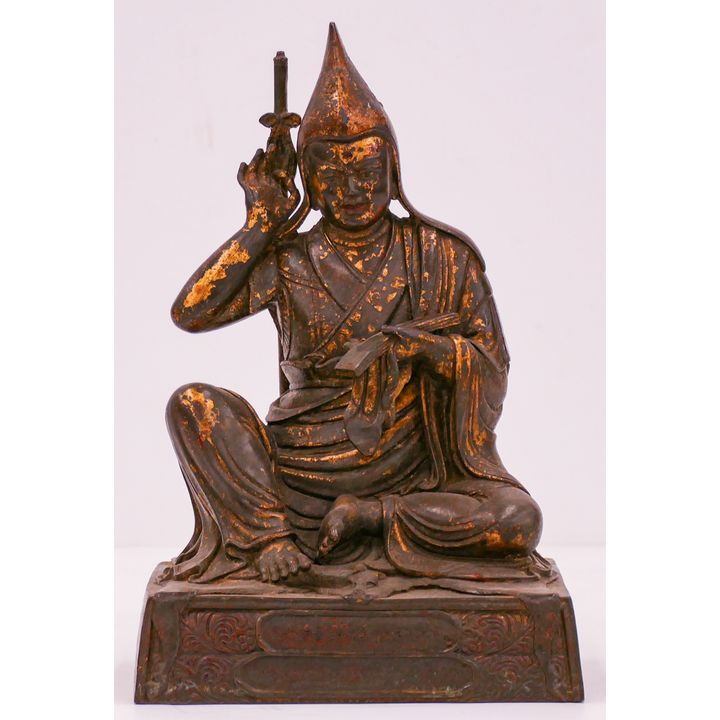Tibetan Gilt Bronze Mahapandita Deity