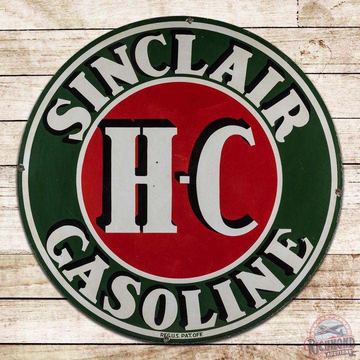 Sinclair H-C Gasoline 48" Double Sided Porcelain Sign