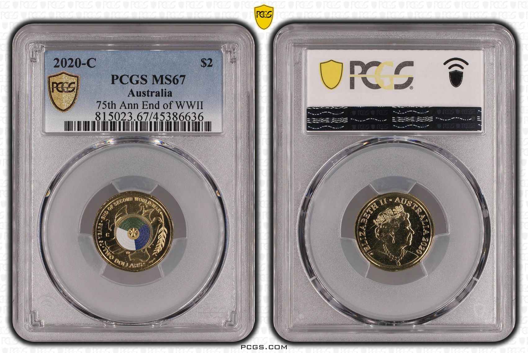 462 · 75th Ann End of WWII Colorized , Two Dollar, 2020-C, PCGS MS67