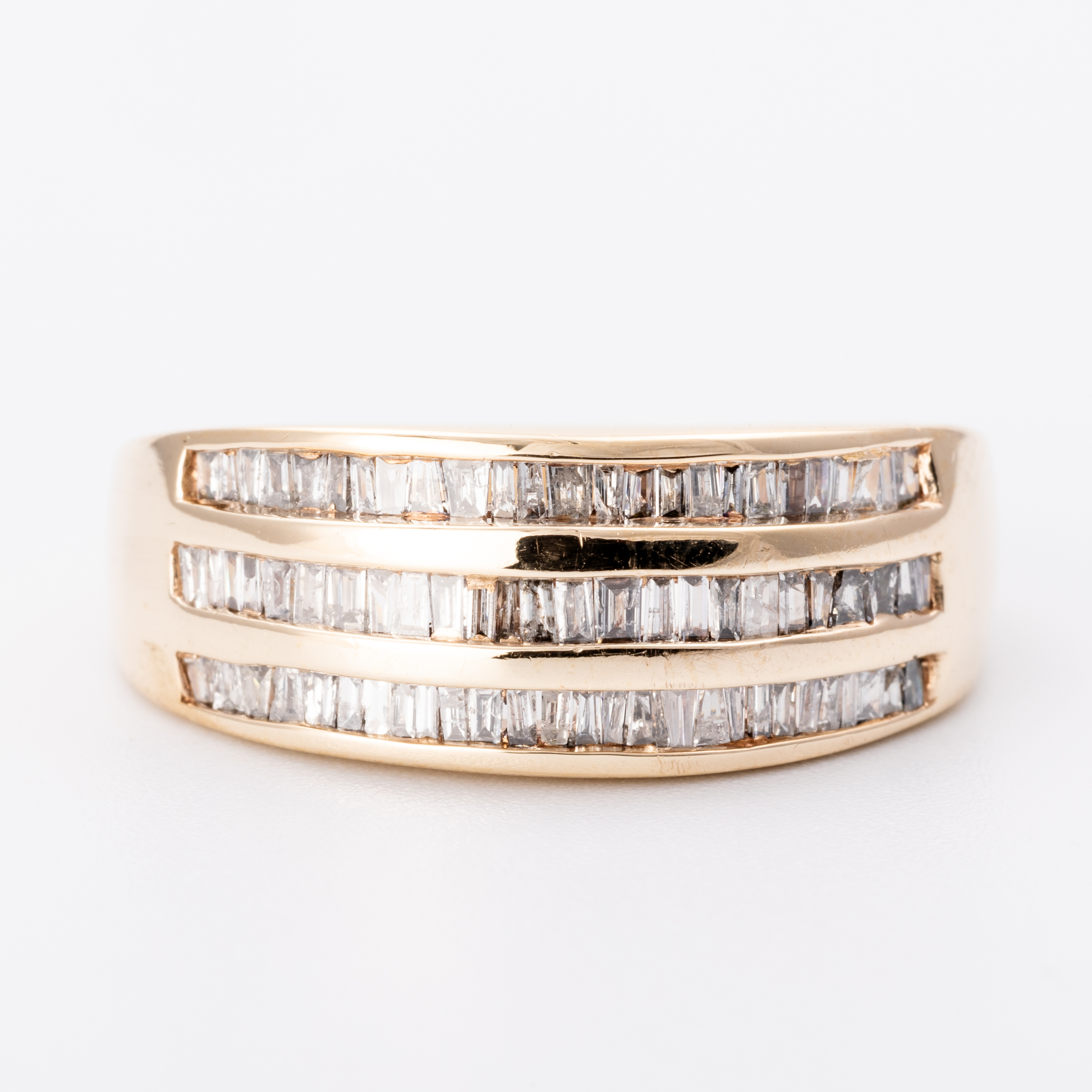 Baguette Diamond Dress Ring 9ct Gold