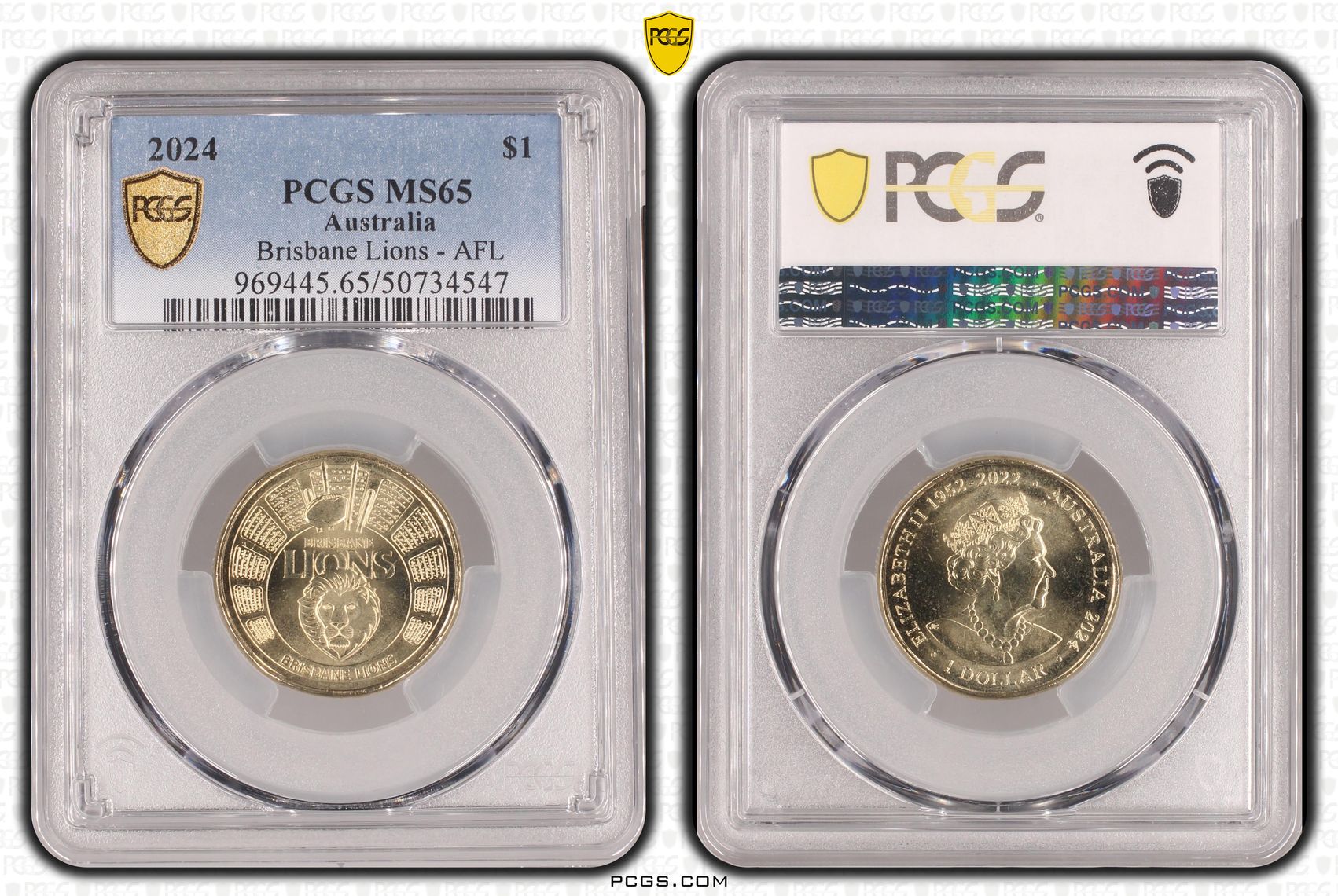 Brisbane Lions - AFL , One Dollar, 2024, PCGS MS65