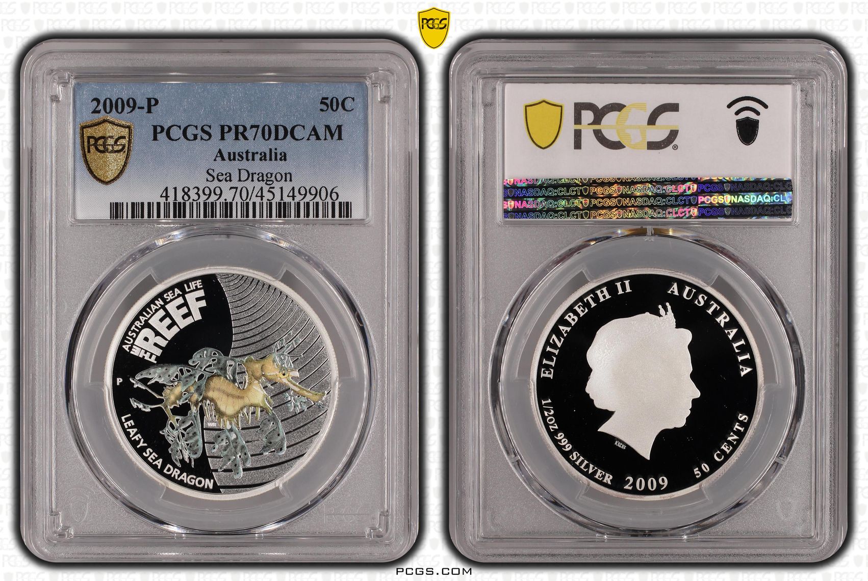 2009-P Australia Fifty Cent, 50c Proof Sea Dragon PCGS - PR70DCAM POP 1/0 -906